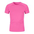 thumbnail image 4 of Gubotare Kids Tshirts Boys Boys Shirts Short Sleeve Toddler Kids Girls Boys Short Sleeve Basic T Shirt Casual Summer Tees Shirt Tops Solid Color T Shirts,Pink 5-6 Years, 4 of 7