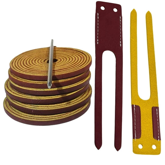 TOFL Baseball Glove Lace Kit | 6 Leather Glove Laces, a Lacing Needle, Set of Thumb & Pinky Straps | Heavy Duty Cowhide for Baseball & Softball Glove Relacing Kit | Burgundy