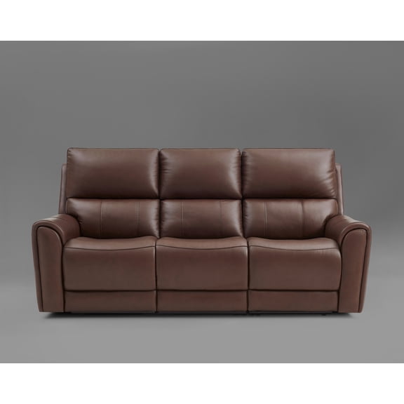 Top Grain Leather Triple Power Sofa with Adjustable Power Headrest and Lumbar & Zero Gravity