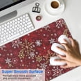 thumbnail image 4 of Long Mouse Pads for Desk,Red Christmas Snowflake Pattern Desk Mats on Top Of Desks, Desk Mouse Pad Extra Large with 3mm Non-Slip Base and Stitched Edge for Gaming,Office,Work,Home 31.5x11.8in, 4 of 5