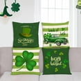 thumbnail image 5 of St Patricks Day Throw Pillow Covers 16x16 Set of 4 Green Plaid Decorative Pillow Covers Saint Patricks Day Shamrock Clover Truck Cushion Covers Pillow Cases for Home Outdoor Sofa Decoration（16 inch）, 5 of 6