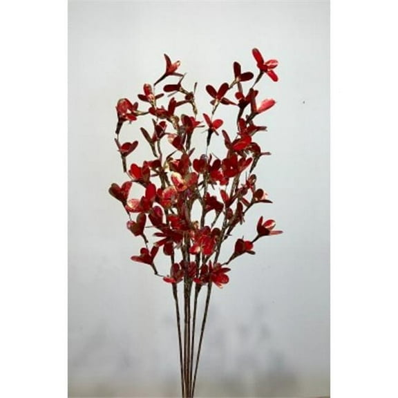 Metrotex Designs 41077 5 Palm Lily Red & Gold Bunch