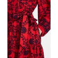 thumbnail image 5 of Time and Tru Women's and Women’s Plus Tie Neck Mini Peasant Dress, Sizes XS – 4X, 5 of 6