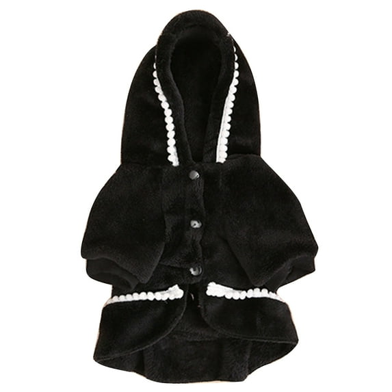 Dog Puppy Hoodie Dress, Fashion Cute Bow-knot Decor Soft Skin-friendly Cozy Flannel Plush Winter Warm Windproof Skirt Coat Pet Clothes Costume for Small Medium Large Dog Daily Wear