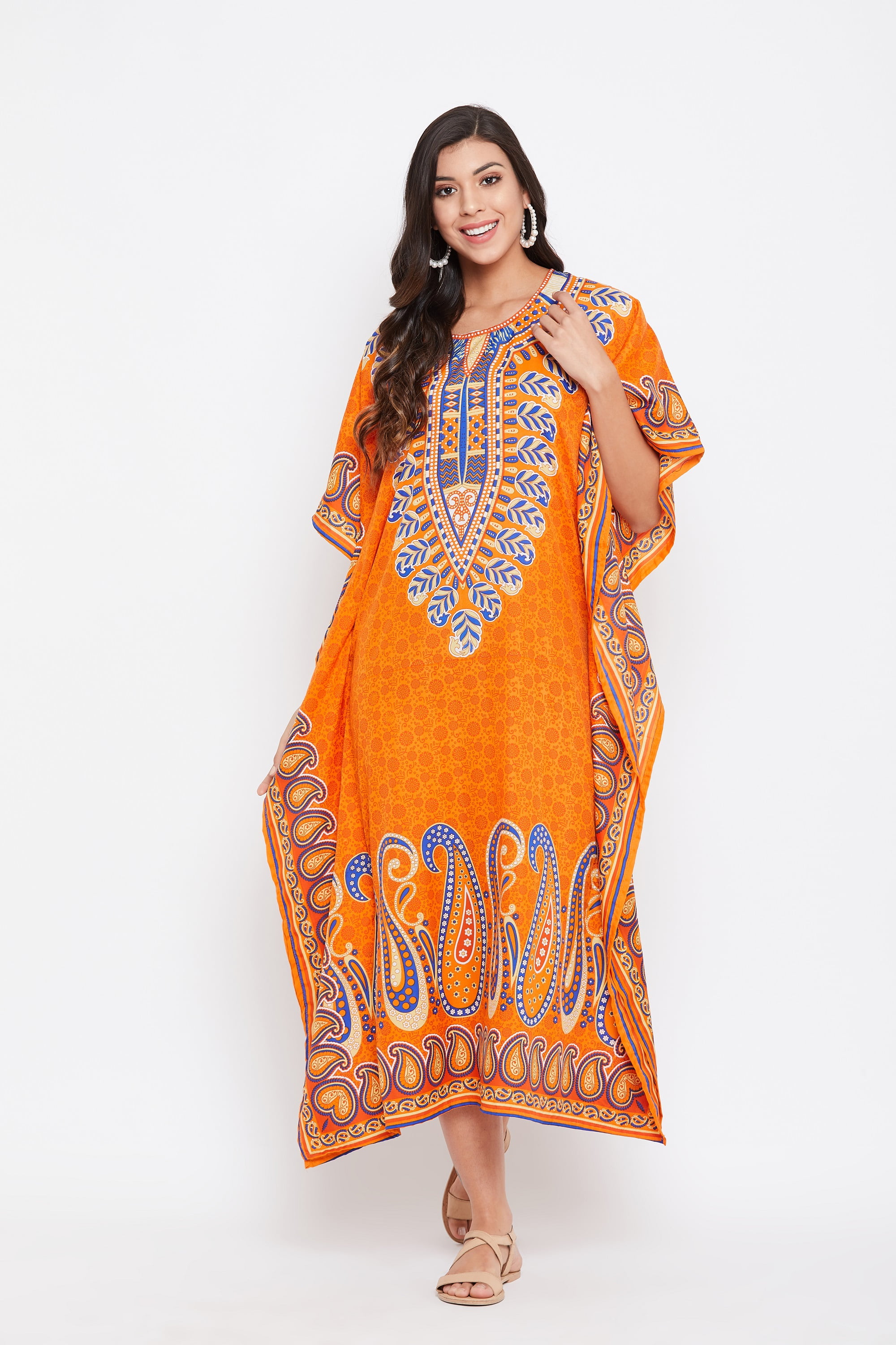 Women's Caftan Dress Dashiki Kaftan Vintage Boho Maxi Gown Beach Cover Plus size 
