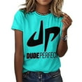 thumbnail image 5 of Dude Perfect T-Shirts for Women, Fasion Oversize Short Sleeve Shirts, Casual 3D Print Tee, S-6XL, 5 of 9