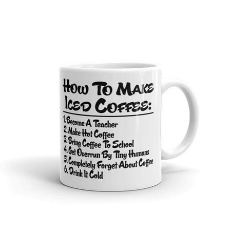Teacher Appreciation How 2 Make Iced Coffee Tea Ceramic Mug Office Work Cup Gift (Best Way To Make Iced Tea At Home)