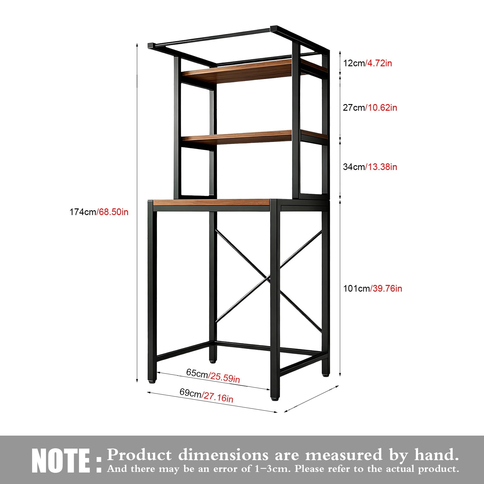 WanKaMom Metal Storage Shelves, Heavy Duty Over The Washer Dryer Shelf, Freestanding Garage Rack for Space Saving, \ 