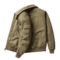 thumbnail image 3 of BVnarty Men's Cotton Bomber Jacket Lightweight Zipper Up Windbreaker Outdoor Baseball Flight Jacket with Pockets (Khaki,M), 3 of 7