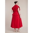 thumbnail image 3 of ELOQUII Women's Plus Size Peplum Poplin Shirt Dress, 3 of 4