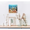 thumbnail image 3 of JRXY  Coastal Wall Art 3 Panel Seascape Giclee Canvas Prints Starfish Seashell on Beach Landscape Pictures Paintings for Bathroom Kitchen Decoration Ready to Hang 12x12 in, 3 of 4