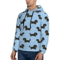 thumbnail image 3 of Sikiie Dachshund Dog Men's Hoodie, Essentials Hoodie, Sweatshirt, Pullover Hooded Sweatshirt for Men-4X-Large, 3 of 7