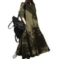 thumbnail image 4 of ZANZEA Women Long Sleeve Plaid Check/Printed/Plain Long Dress Kaftan Dresses, 4 of 5