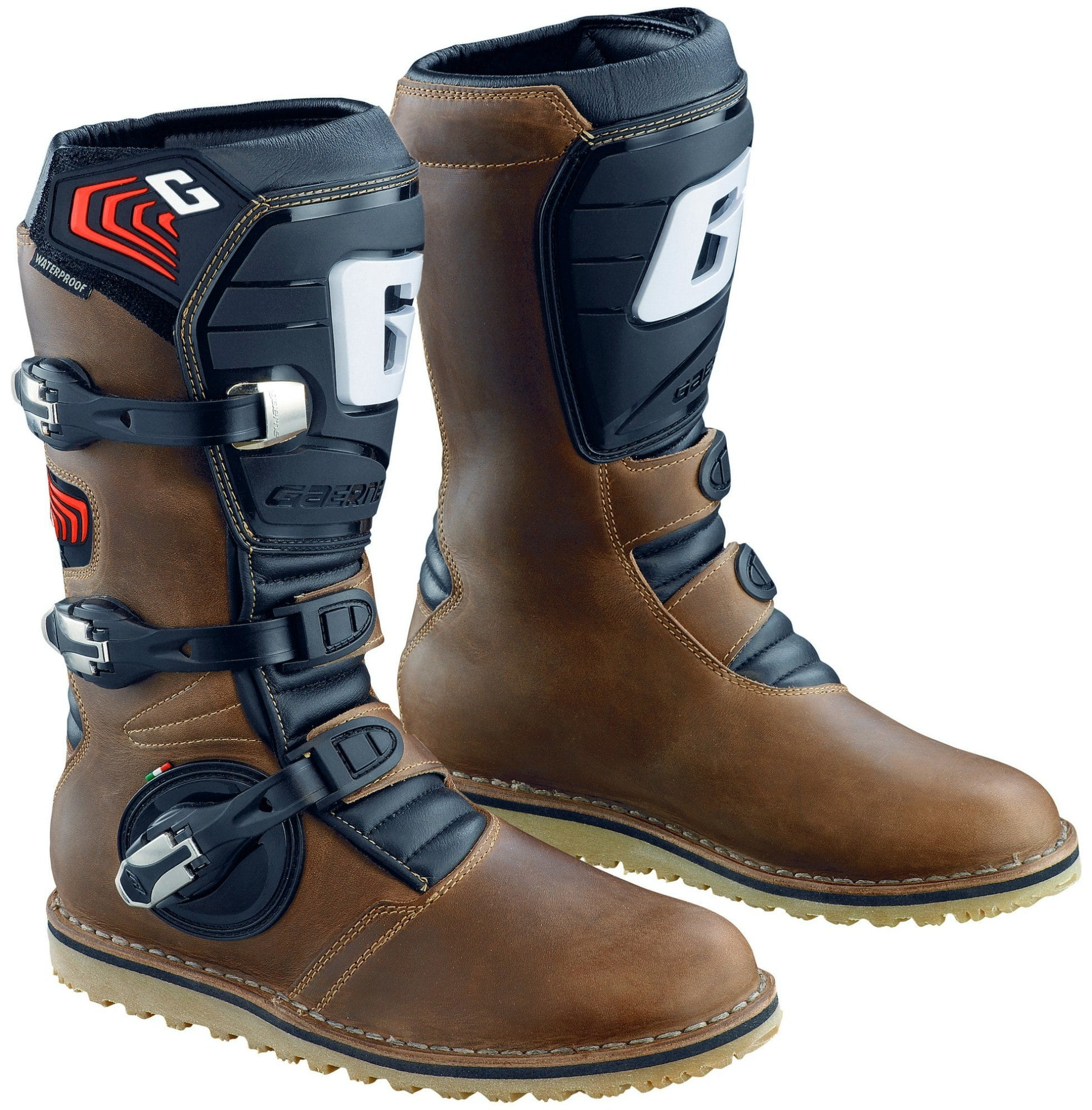 Gaerne Balance Oiled Leather MX Boots Brown 10 USA, Adult Unisex