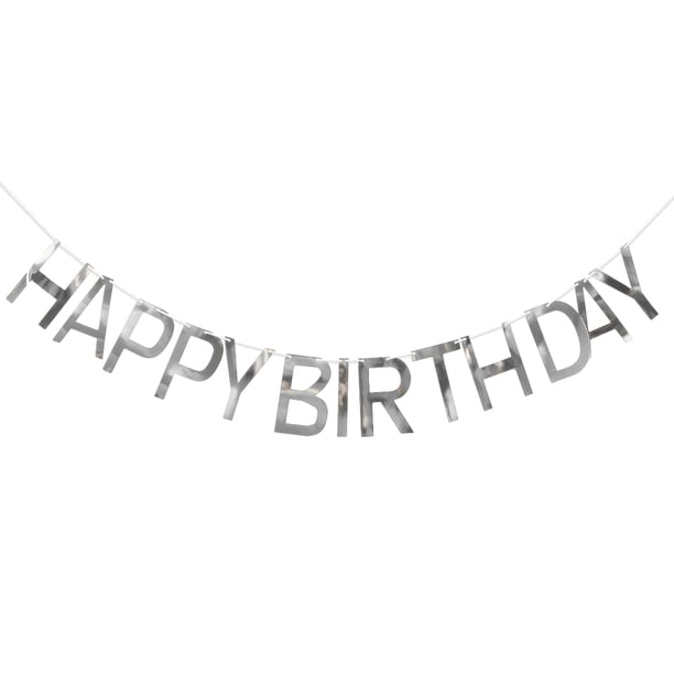 KAKOWELY Guirnalda de lentejuelas para decoración de cumpleaños, suministros para fiestas (plateada)