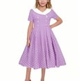 thumbnail image 6 of Sriper Floral Puff Sleeve Dress Girls 12-14,Short Sleeve A-Line Casual Sundresses for Girls 10-12,Girls Dresses 5-6 Years Old ,Girls Hello Kitty Clothes,, Purple 7 Years, 6 of 6