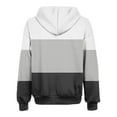 thumbnail image 4 of Scyoekwg Womens Winter Coats Zipper Drawstring Hooded Sweatshirts Jacket Hoodies Coats with Pocket Loose Color Block Long Sleeve Casual Outerwear (White,XXXL), 4 of 4