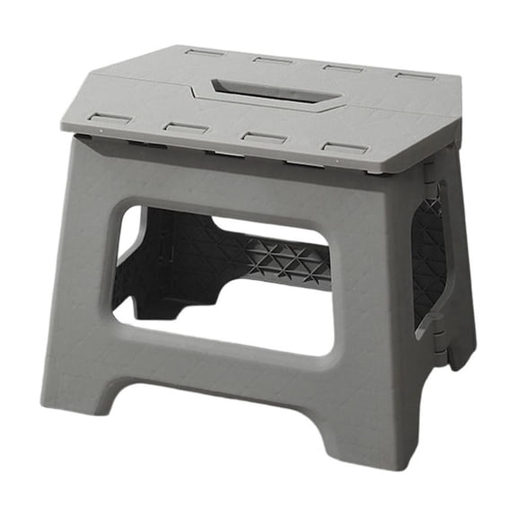 Folding Step Stool, Non Slip Plastic Portable Step Stool Heavy Duty Lightweight Collapsible Stool for Kitchen Bathroom Camping Travel Home Use, Black
