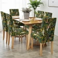 thumbnail image 3 of Stretch Parson Chair Slipcovers for Dining Room Set of 6,Boho Tropical Leaves Dining Chair Covers Green Jungle Bird Removable Chair Seat Protectors Covers for Kitchen,Wedding,Ceremony, 3 of 6