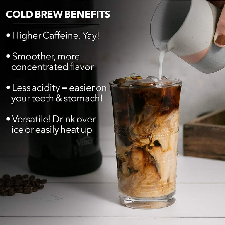 VINCI Express Cold Brew Coffee Maker in 5 Minutes, 4 Brew Strength Settings  l Electric Cold Brew Coffee Maker w Borosilicate Glass Carafe, 1.1 Liter