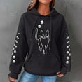 thumbnail image 2 of Womens Hooded Sweatshirt Pullover Cat Hoodies with Front Pocket Sweatshirts Tops Waffle Knitted Sweatshirts Loose Casual Long Sleeve Tops Hooded Blouse Shirts, 2 of 4