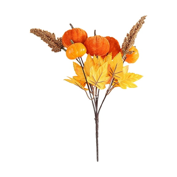 Cheapark Halloween Fall Decor, Artificial Autumn Pumpkin Berry Flower Maple Plant Stems Picks Vase Decorations, For Home Harvest Holiday Thanksgiving Indoor