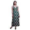 thumbnail image 1 of Bimba Robe Longue Maxi d'Été à Imprimé Floral pour Femme à Col en V Tenue de Villégiature de Vacances-Petit, 1 of 6