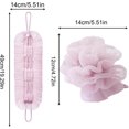 thumbnail image 2 of Net Sponge Rag,2-in-1 Shower Pouf & Back Scrubber,QZS Exfoliation Washcloth Towel with Suction Cup for Body Wash Deep Cleansing,2Pack,Purple, 2 of 6