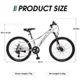 thumbnail image 3 of Meghna 7-Speed Mountain Bike for Girls Boys 24 inch Shimano Kids Bicycle Silver 9-12 Year Child, 3 of 7
