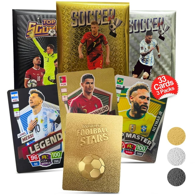 Trading Cards Superious Soccer 2024-25, 3 paquetes, 33 cartas