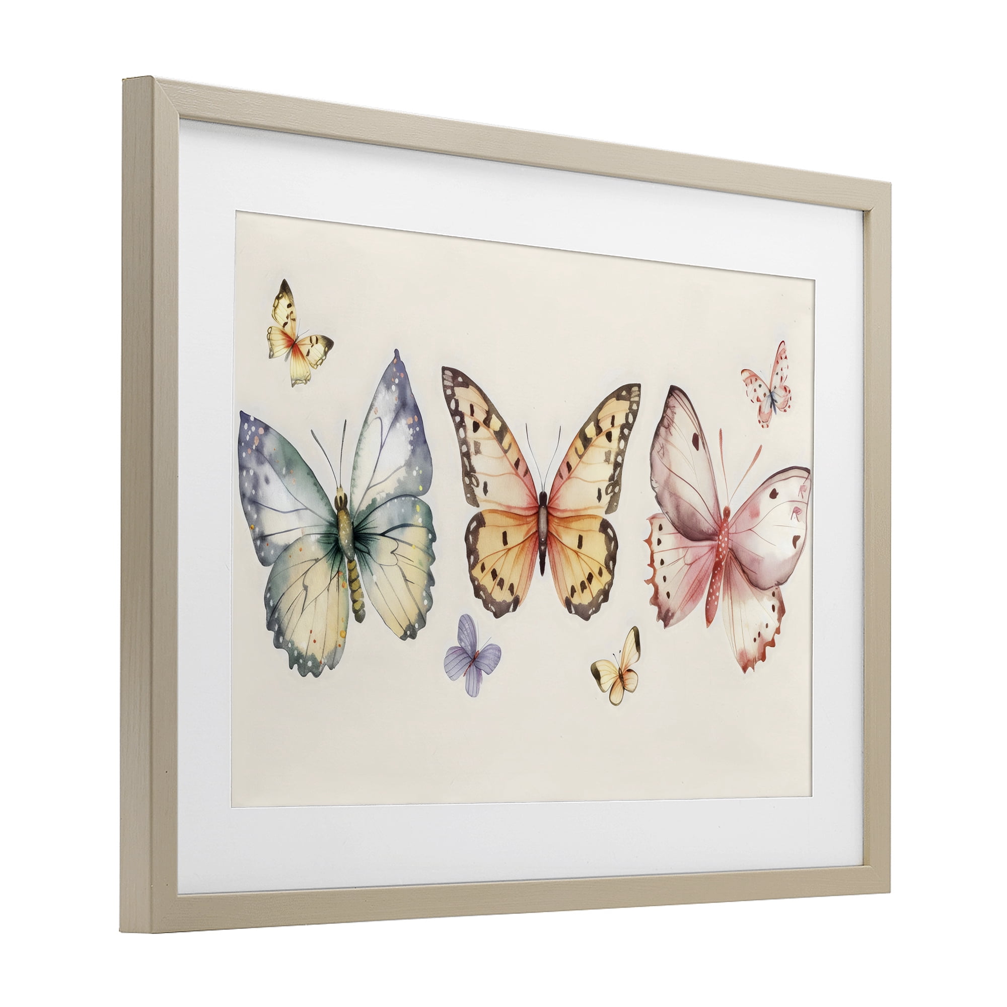 Stupell Industries Graceful Butterfly Trio Birch Framed Print Under Glass, design by Creative Studio