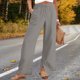 thumbnail image 4 of Karight Women's Linen Wide Leg Pants Summer High Waisted Drawstring Palazzo Pants Casual Beach Pants Baggy Trousers, 4 of 9