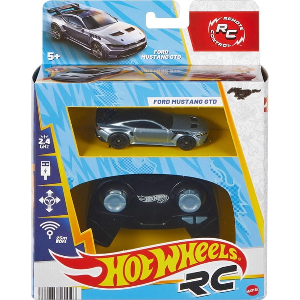 Hot Wheels RC 1:64 Scale Ford Mustang GTD, Battery-Powered Remote