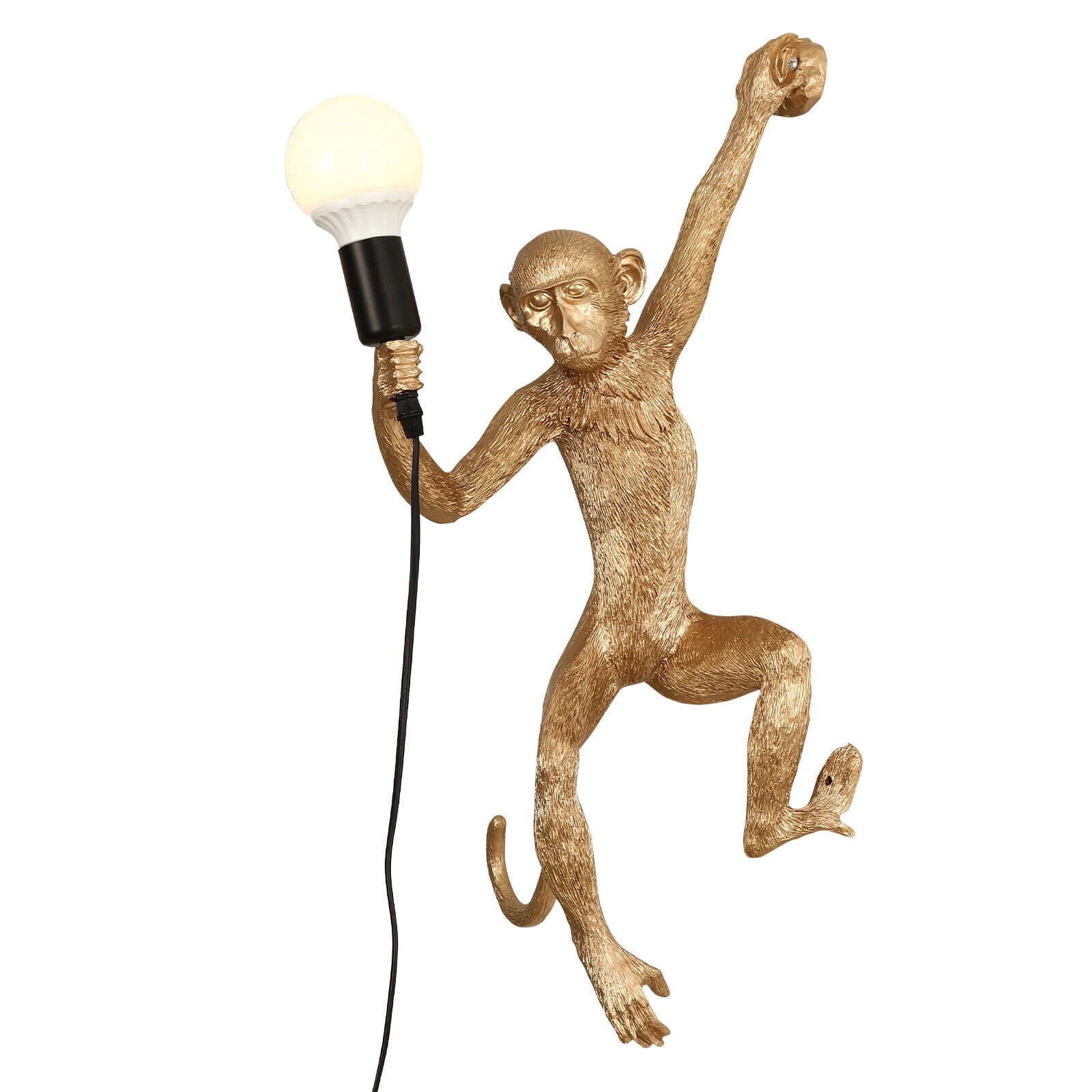 Monkey Wall Table Lamp Gold  Resin Pendant Light Fixture Chandelier Bedroom for a Bedroom, Living Room, Office, Yoga Room