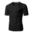 thumbnail image 2 of H2H Mens Basic Fashion Premium Washing Soft Cotton Blend V-neck T-shirst BLACK US 2XL/Asia 3XL (CMTTS0197), 2 of 6