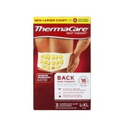 ThermaCare Back Pain Therapy HeatWraps L/XL Air Activated Heat Therapy Wraps Lower Back and Hip 3 Count (Pack of 2)