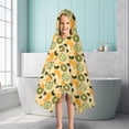 thumbnail image 6 of Yellow Lemon Fruit Mixed Fruits Yellow Pattern Hooded Bath Towel，50"x30" for Ages 3 To 12 Kids, Quick Dry Lightweight Soft Microfiber Hood Beach Towel Cover Up for Kids, 6 of 7