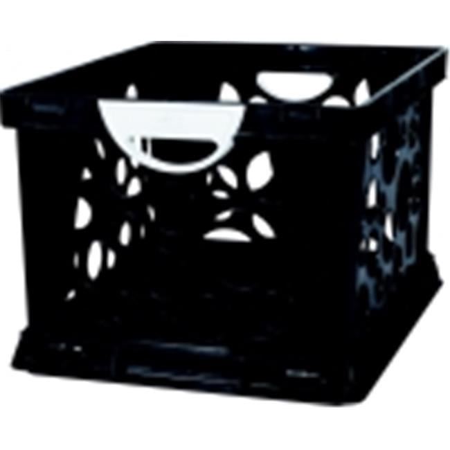 Storex 2Color Large Crate With Handles BlackWhite