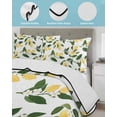 thumbnail image 4 of Quilts King Size Bedding Set, Lemons Leaves Lightweight Quilted Comforter, Summer Fruits Floral Botanical Soft Reversible Bedspread Coverlet with Pillow Covers for All Season, 96" x 106", 4 of 7
