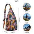 thumbnail image 3 of Jungle Floral Sling Backpack - Exotic Monstera & Flowers Design Crossbody Bag, Fashionable Pack, 3 of 4