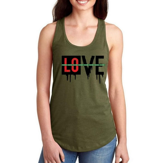 Fashion Love Banner Racerback Tank Women -Image by Shutterstock, Female x-Small