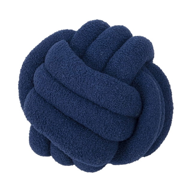 Almohada de bola anudada tejida a mano, rollo de lana de cordero, almohada para sofá, cojín esférico redondo para sala de estar, respaldo para mesita de noche