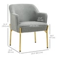 thumbnail image 3 of HOMCOM Fauteuil d'Appoint en Tissu avec Pattes en Métal Doré, Gris, 3 of 10