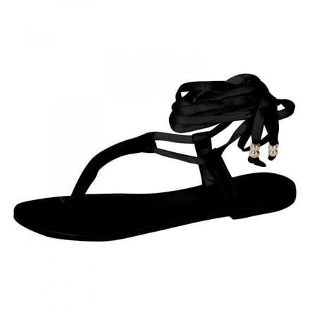 

Homedles Sandals for Women- Flat Gift for women Casual Summer Open Toe Comfortable Strappy Sandals for Women Black