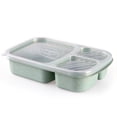 thumbnail image 1 of Bento Lunch Box for Adults Kids 3 Compartments Rice Fiber Reusable Food Storage Container for Work Home Travel; Bento Lunch Box Adults Kids 3 Compartments Travel Food Storage Container,Green, 1 of 6