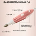 thumbnail image 6 of Professional Manicure & Pedicure Set by Care Me-Corded Electric Nail Care Tools with 7 Attachments for Natural or Acrylic Fingernails or Toenails, 6 of 8