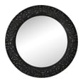 thumbnail image 2 of Verdant Bloom Black Floral Wood Farmhouse Wall Mirror, 2 of 6