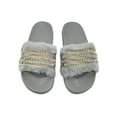 thumbnail image 1 of Leutsin Women's Summer Chain Furry Slippers Casual One-word Multi-Chain Shoes, 1 of 6