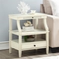 thumbnail image 3 of Pemberly Row Contemporary Antique White Wood 1-Drawer Storage Nightstand, 3 of 10