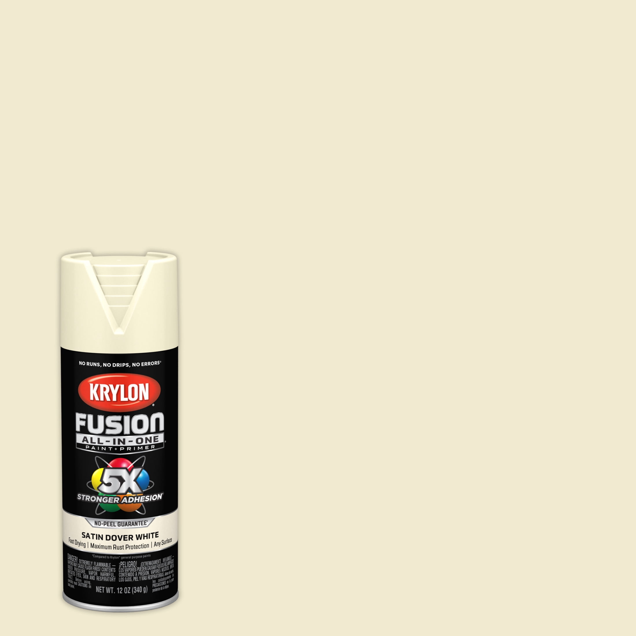 (2 pack) Krylon Fusion All-In-One, Satin, Dover White, 12 oz
